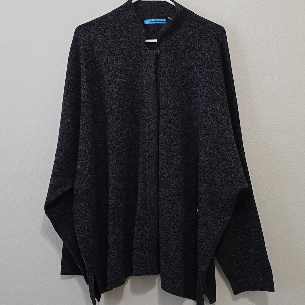 Terryl for Thalian 100% cashmere  cardigan, black/gray oversized XL,